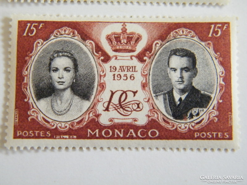 Monacoi, 5 db-ból álló bélyeg sorozat 1956 hercegi esküvő (III. Rainier és Grace Kelly)
