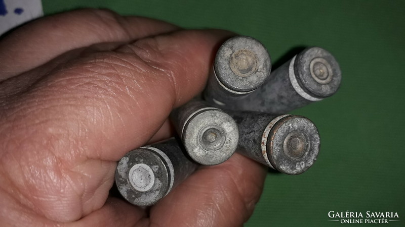 Antique neutralized perhaps machine gun ammunition / with 60 - 21 markings / 5 pcs together according to pictures 1.