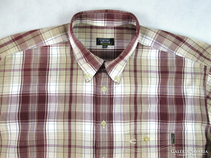 Original camel active (l / xl) elegant checkered long-sleeved men's shirt