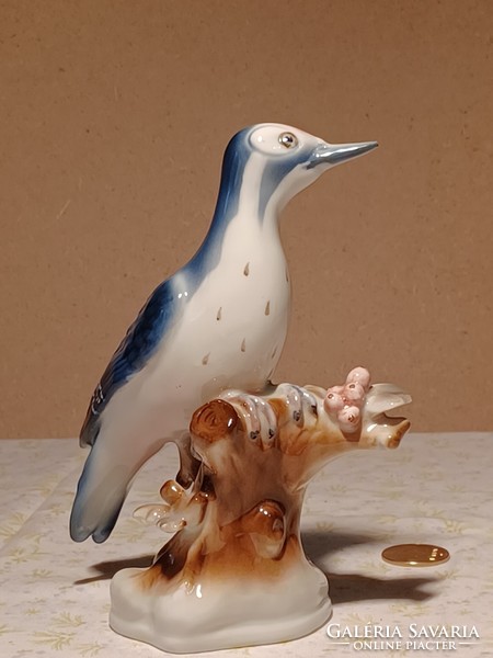 Zsolnay porcelain woodpecker