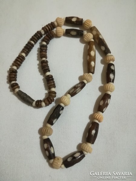 Handcrafted, carved bone necklace.