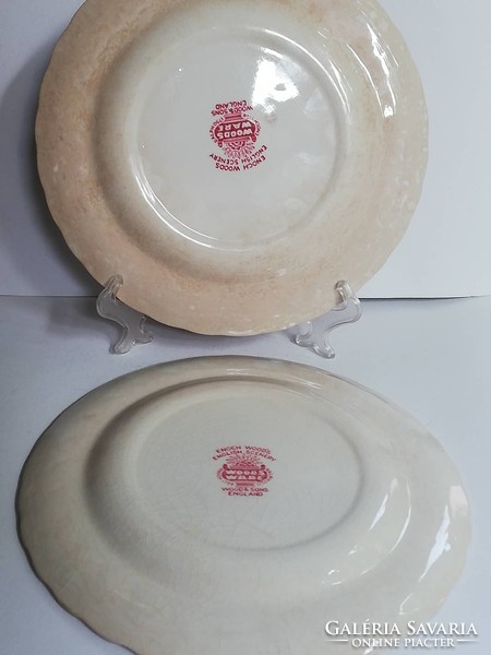 2 old English faience cookie plates