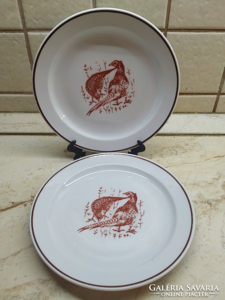 2 Zsolnay porcelain pheasant pattern plates for sale!