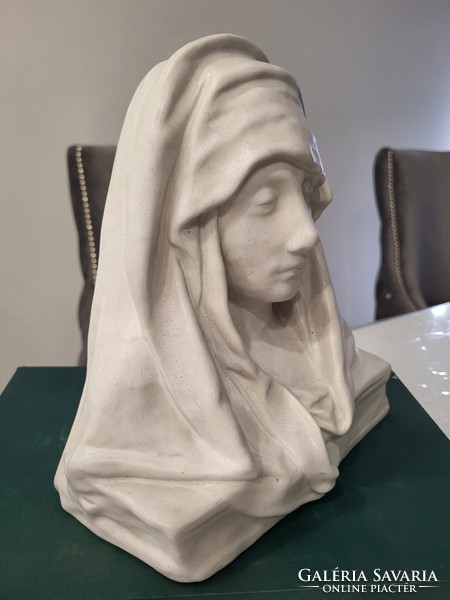 Zsolnay rare white marble eozin antique bust
