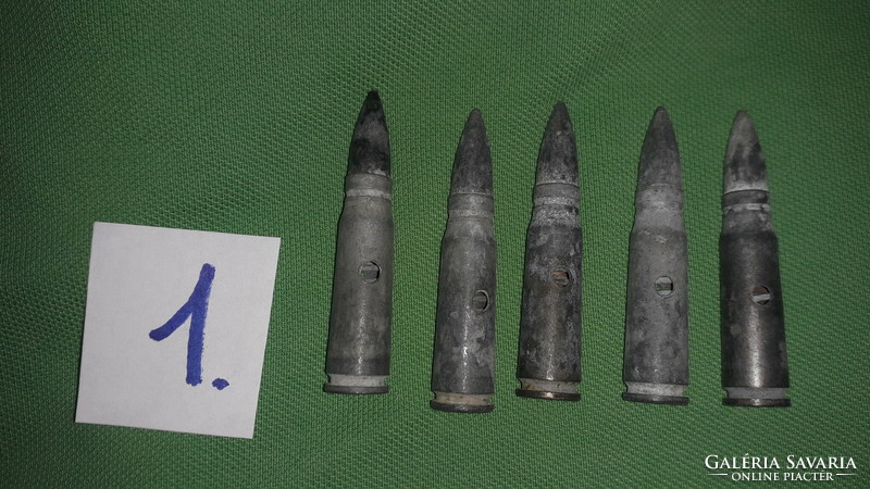 Antique neutralized perhaps machine gun ammunition / with 60 - 21 markings / 5 pcs together according to pictures 1.