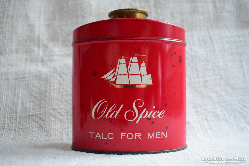 Old Spice hintőpor , régi fém reklám doboz , angol , 50-es évek 9,8 x 6 x 11,5cm