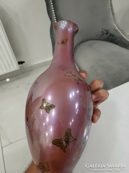 Zsolnay eozin butterfly vase