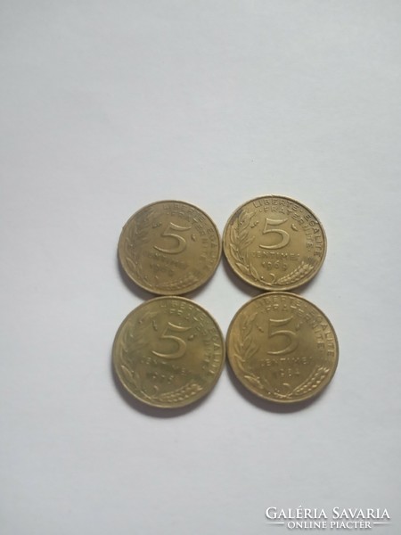 Szép 5 Centimes Franciaország 1969 - 1984 ! 4 darab !!