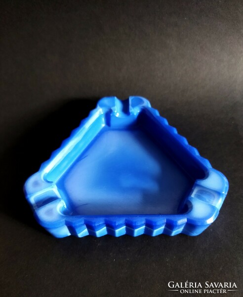 Blue malachite glass ashtray