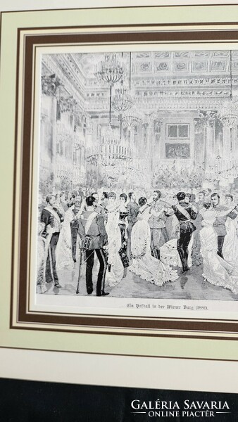 Emperor K u k's court ball in the court of Franz Joseph of Vienna, engraving marked by Wilhelm Gause