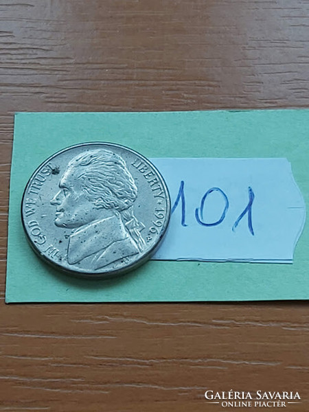 Usa 5 cents 1996 / p, thomas jefferson, copper-nickel 101