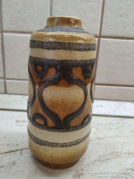 Retro, marked, ugly ceramic vase for sale! 19 Cm