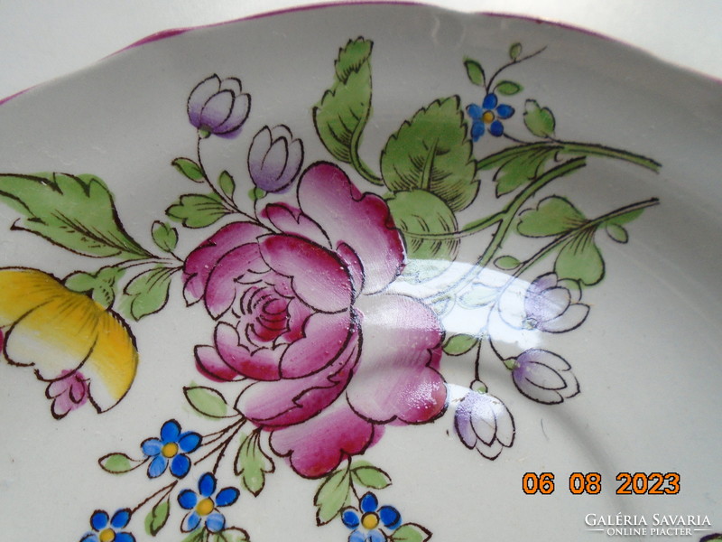 Spode hand painted majolica marlborough sprays floral design with chocolate cup coaster