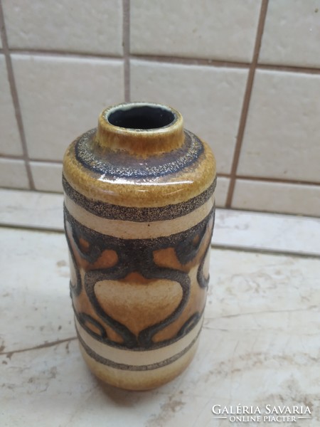 Retro, marked, ugly ceramic vase for sale! 19 Cm