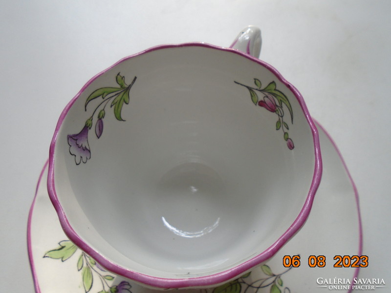 Spode hand painted majolica marlborough sprays floral design with chocolate cup coaster