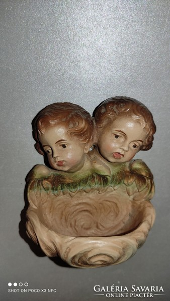 Vintage angyalkás szenteltvíztartó nehéz plasztik vagy gumi
