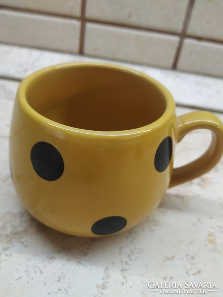Ceramic polka dot mug for sale! Small Italian ceramic coffee mug and glass for sale!