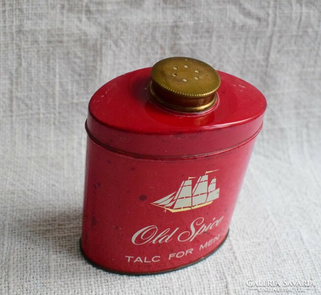 Old Spice hintőpor , régi fém reklám doboz , angol , 50-es évek 9,8 x 6 x 11,5cm
