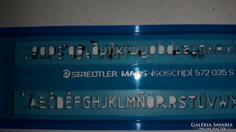 Retro szakrajz / mérnöki STAEDTLER - MARS  betűsablon rajzsablon dobozával a képek szerint