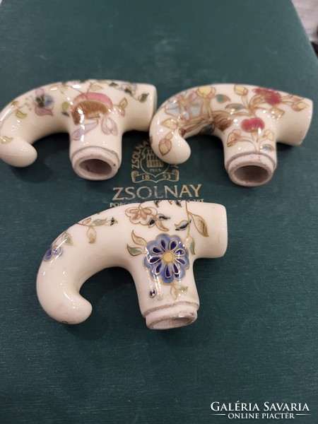 Antique Zsolnay faience handles