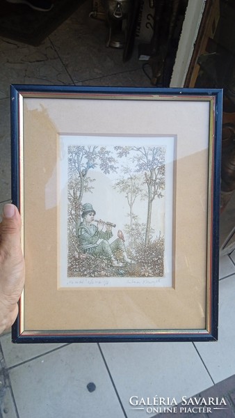 Margit Artner, colored etching paper, image size 22 * 15 cm, marked