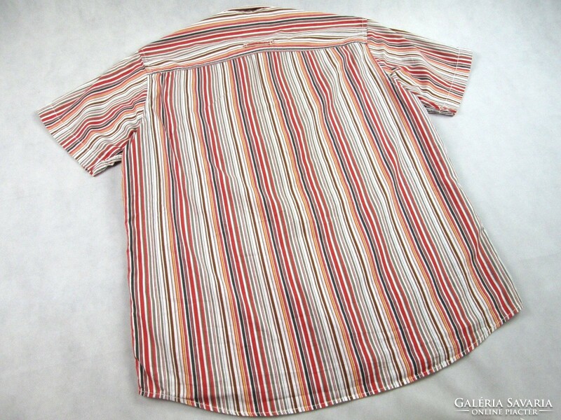 Original camel active (l / xl) elegant striped short-sleeved men's shirt