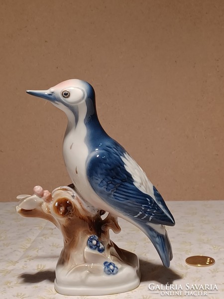 Zsolnay porcelain woodpecker