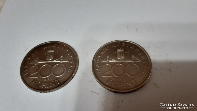 Silver 200 ft coin 2 pieces from 1993