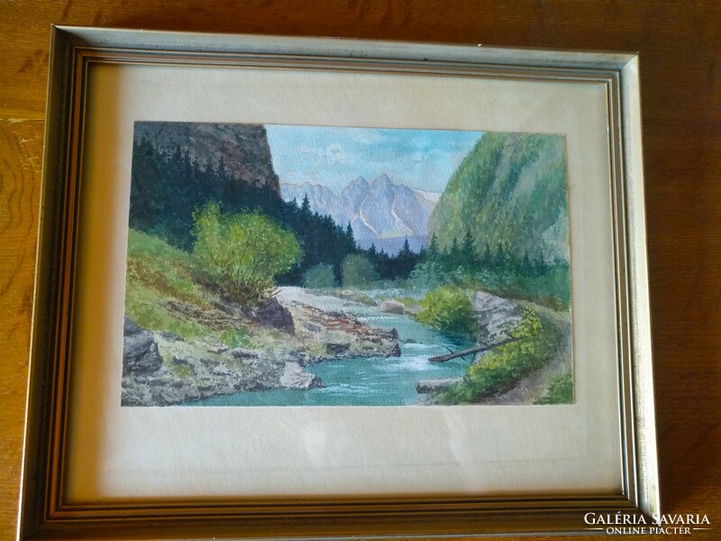 Cozy watercolor in a frame, negotiable