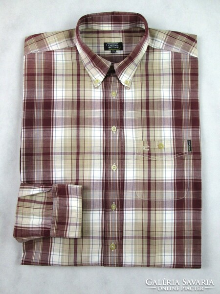 Original camel active (l / xl) elegant checkered long-sleeved men's shirt