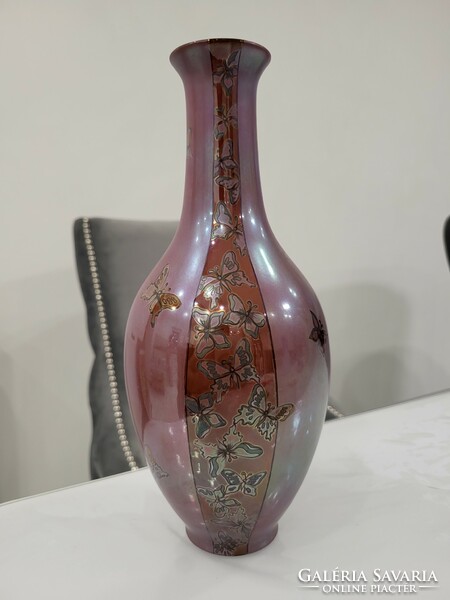 Zsolnay eozin butterfly vase