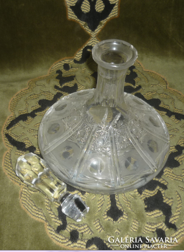 Antique crystal wine decanter