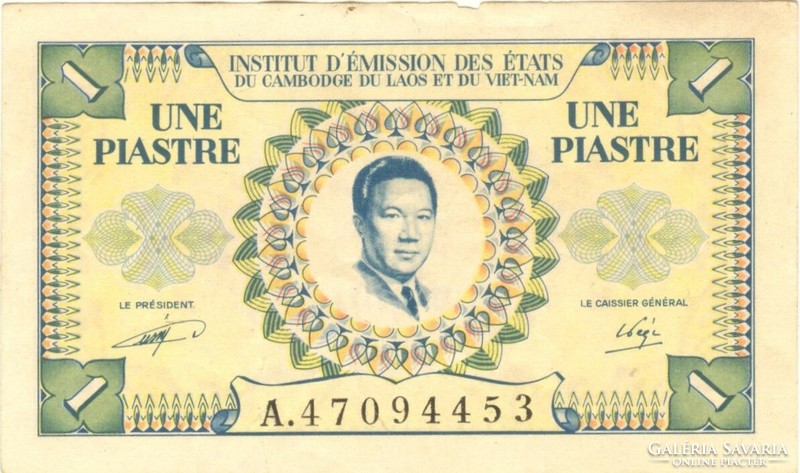 1 piastre 1953-54 Francia Indokína 2.