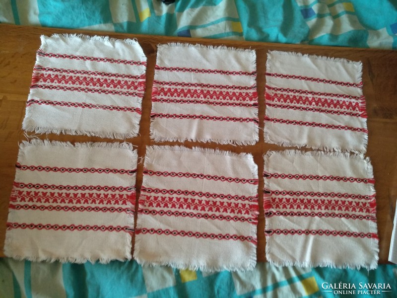 6 woven napkins, 22x22 cm, negotiable