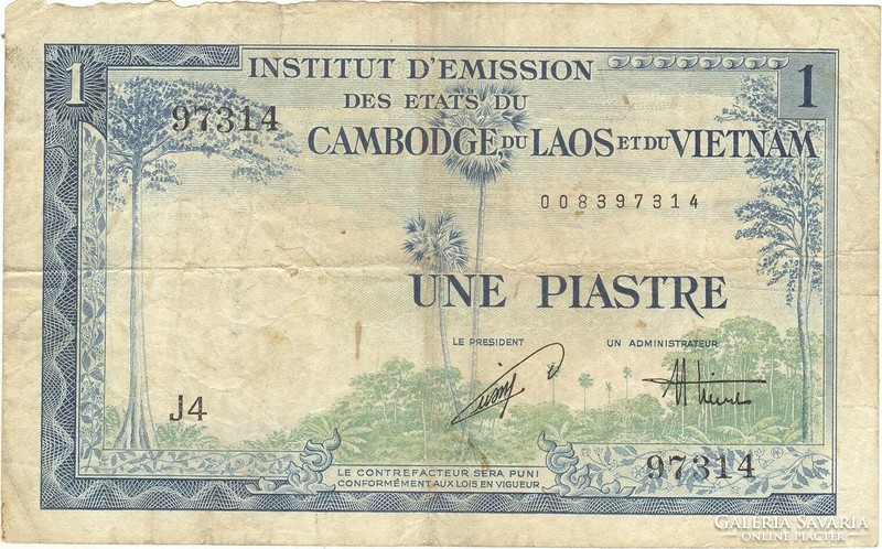 1 piastre 1954 Francia Indokína