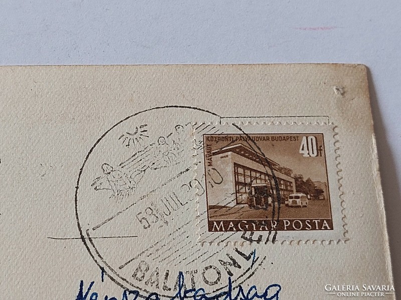 Régi képeslap fotó levelezőlap 1958 Balatonboglár