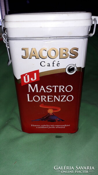 Retro jacobs coffee 250 g metal plate box with plastic lid and buckle closure 17 x 9 x 5 cm according to pictures