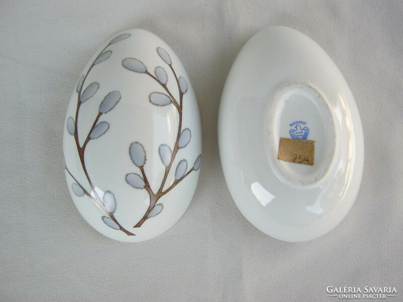 Aquincumi porcelán barkás tojás fedeles doboz díszdoboz