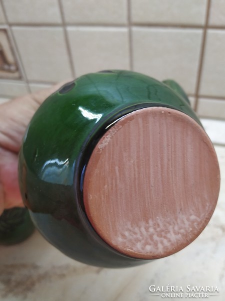 Városlőd majolica green jug, 2 pieces for sale!