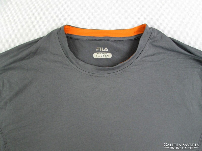 Original fila (2xl) gray men's breathable long-sleeved thin elastic sports top