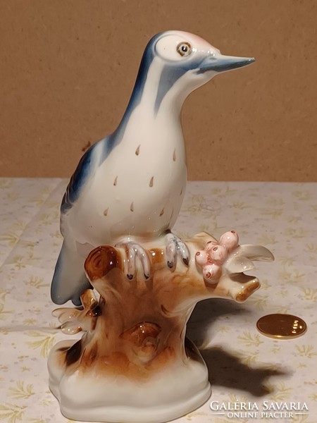 Zsolnay porcelain woodpecker