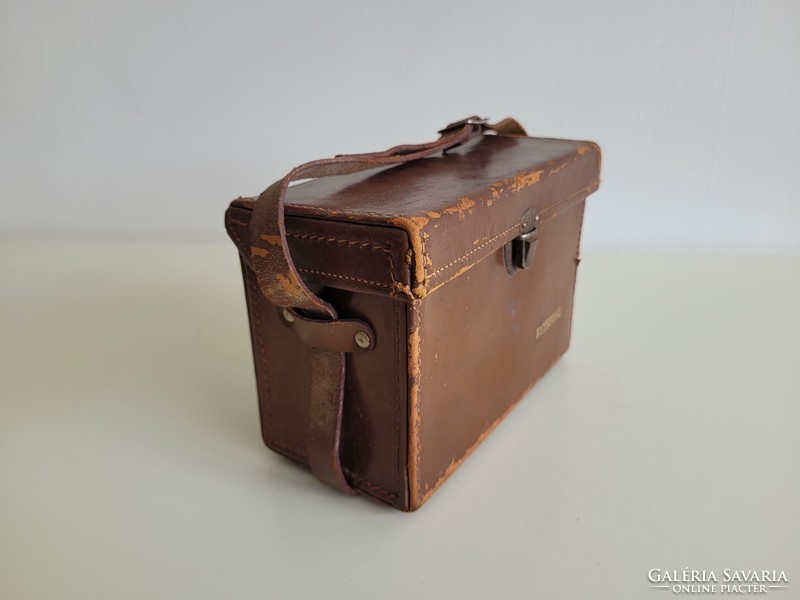 Retro régi Keystone bőr szállító táska