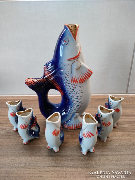 Fish-shaped porcelain drinking set in perfect condition