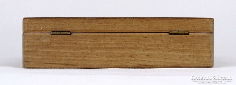 1N833 Antik fa tolltartó szép állapotú fadoboz 4 x 11.7 x 16.8 cm