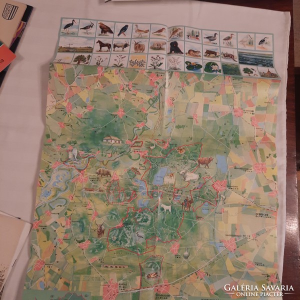 Hortobágy national park map cartographic company 1986