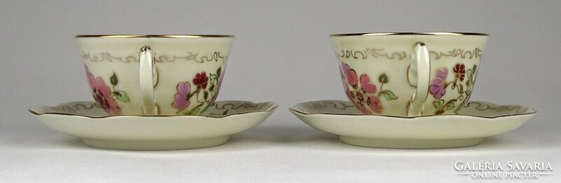 1N766 Zsolnay porcelain coffee cup with butter color butterfly for a couple of stock replacements