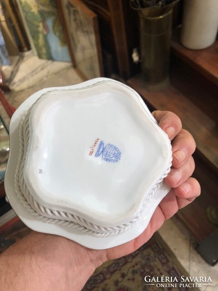 Herend Victoria pattern woven bowl, porcelain, 15 x 15 cm