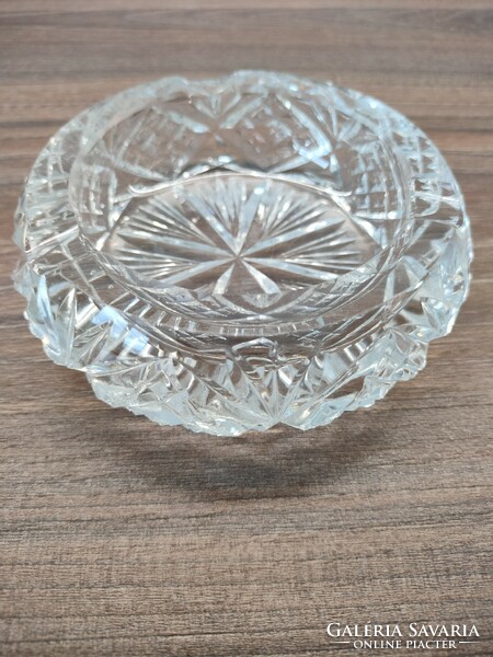 Polished crystal ashtray