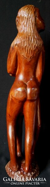 Dt/353. – Large hand-carved African couple, wood carving