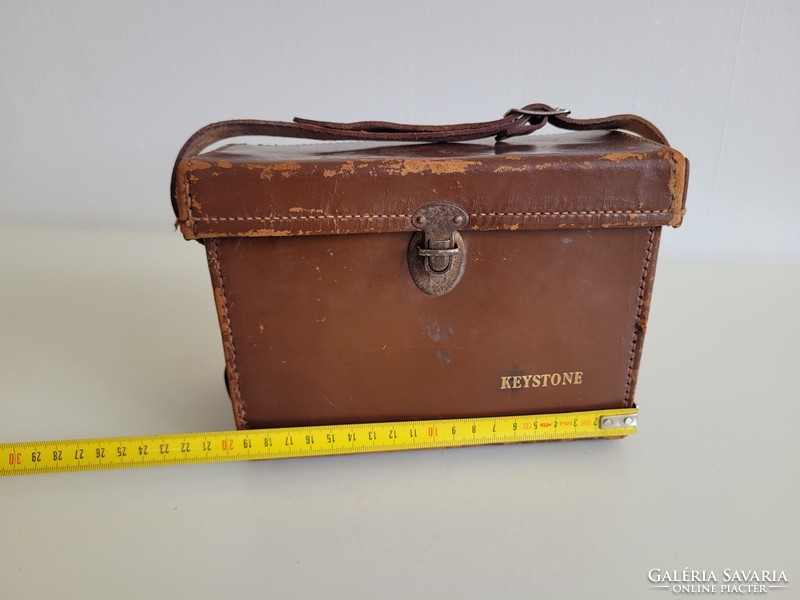 Retro régi Keystone bőr szállító táska